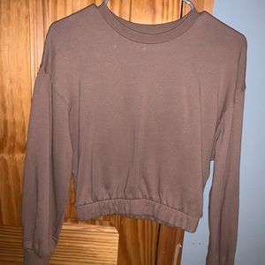 Brown Crewneck with Elastic Bottom